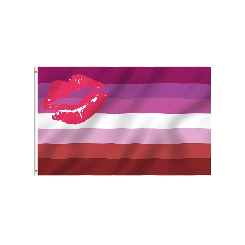 Large Lipstick Lesbian Pride Colour Flag Decoration