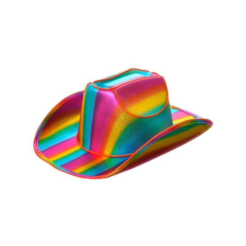 Light Up Metallic Rainbow Cowboy Hat
