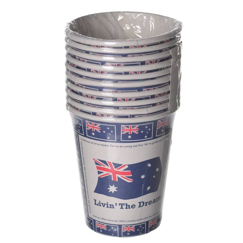 Livin’ The Dream Aussie Paper Cups – 10 Pack