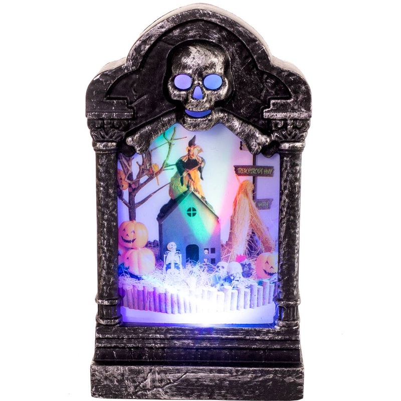 Mini Light Up Haunted House Tombstone Tabletop Decoration