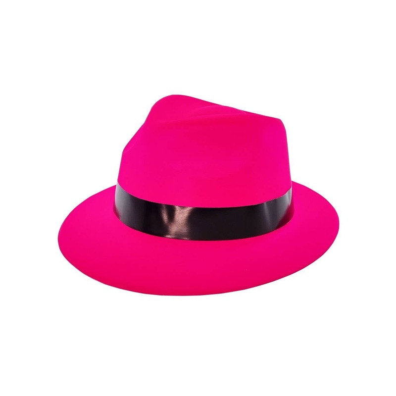 Neon Pink Lightweight Fedora Costume Hat