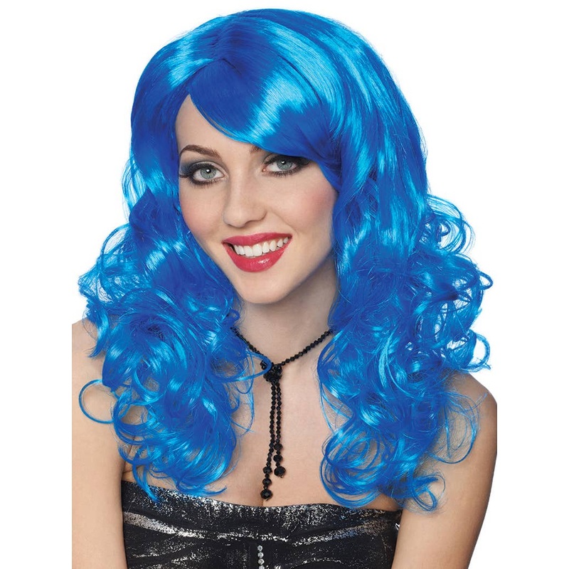 Royal Blue Womens Curly Lolita Costume Wig