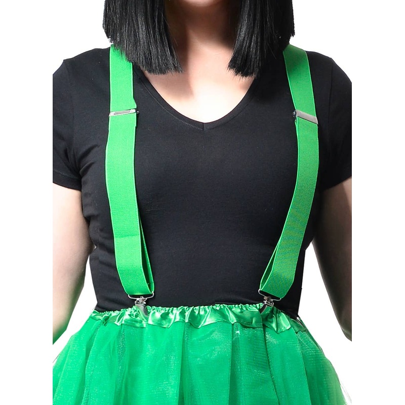 Adjustable Basic Green Costume Suspenders