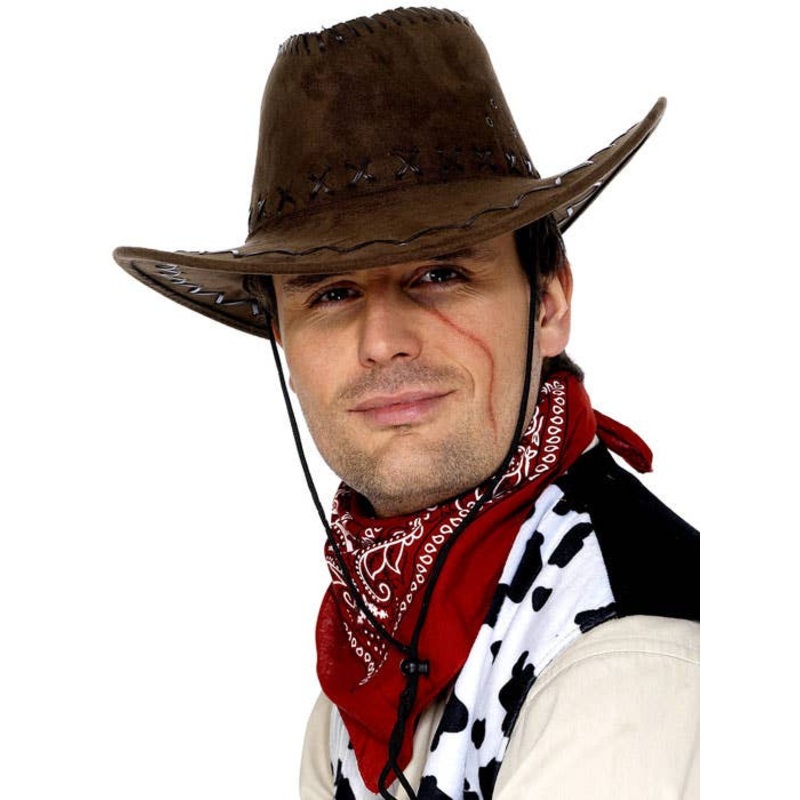 Leather Look Cowboy Hat in Brown