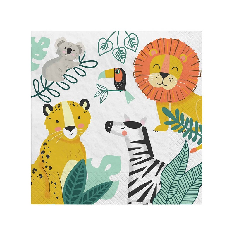 Lets Get Wild 16 Pack Paper Lunch Napkins
