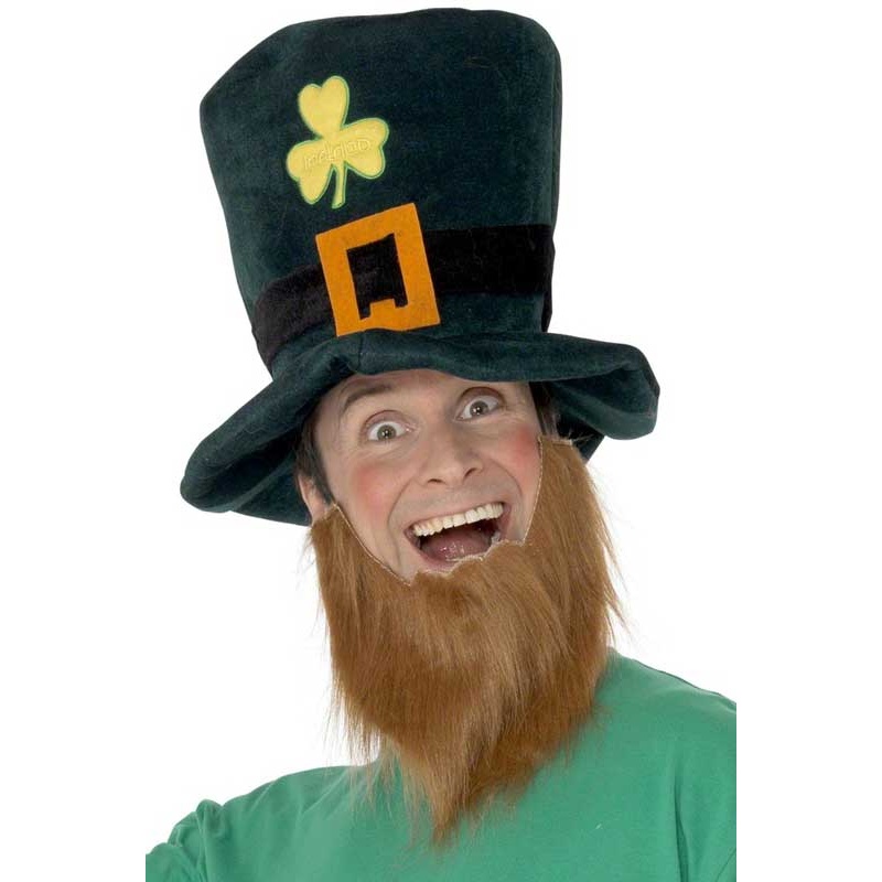 Lucky Leprechaun Green Costume Hat and Beard