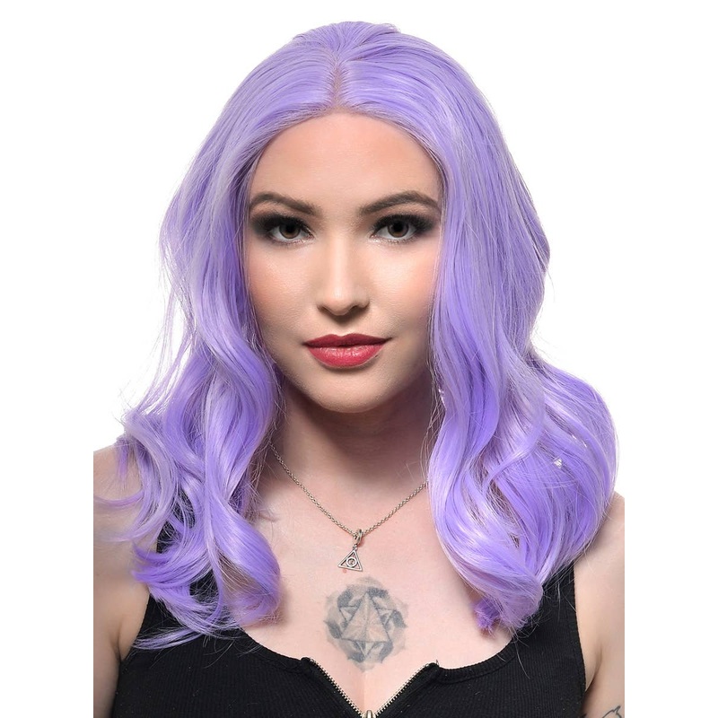 Soft Lavender Loose Waves Mid-Length Lace Front Fashion Wig