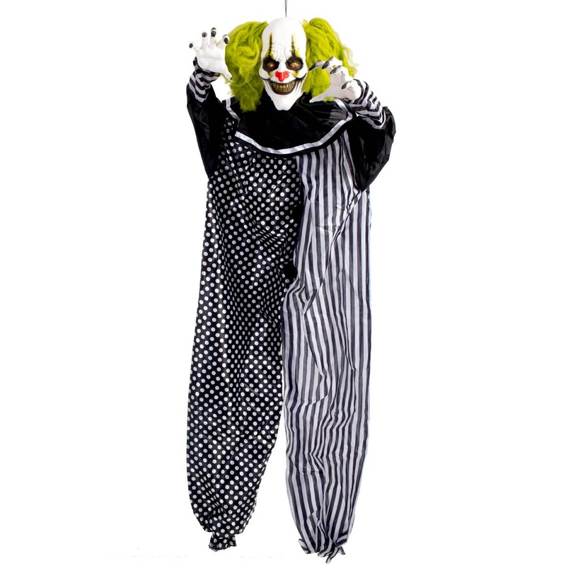Touch Activated Animated Hanging Clown Halloween Decoration