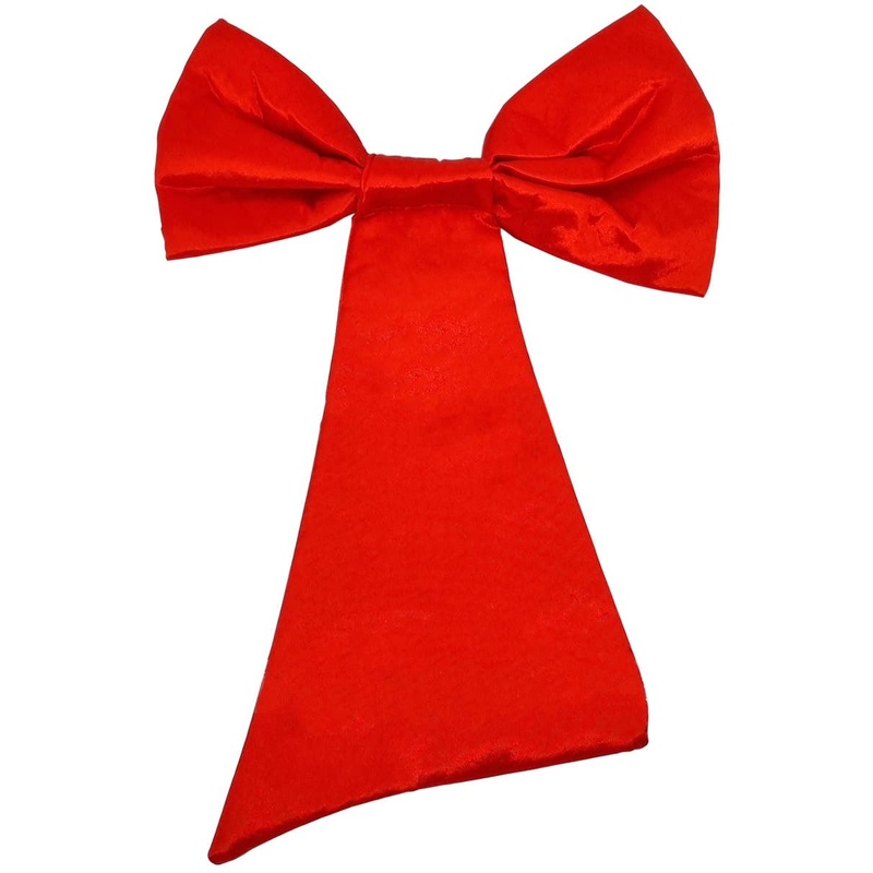Asymmetrical Plush Red Oversized Costume Neck Tie