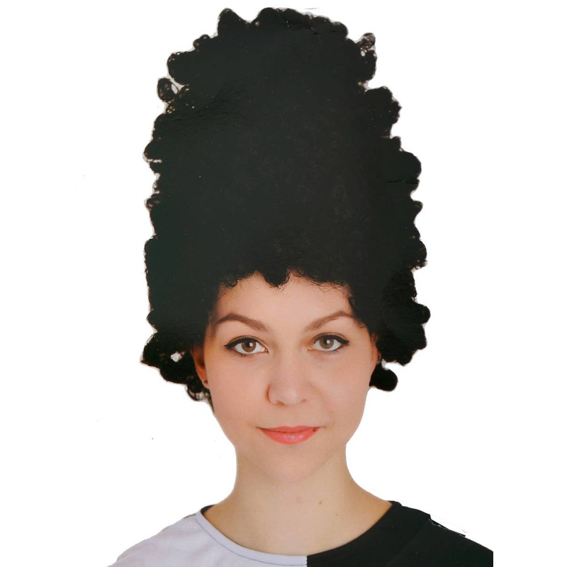 Extra Tall Womens Black Beehive Costume Wig