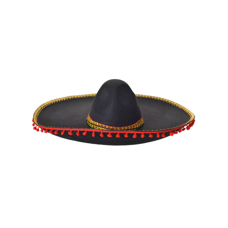 Large Mexican Sombrero Costume Hat with Colourful Trim
