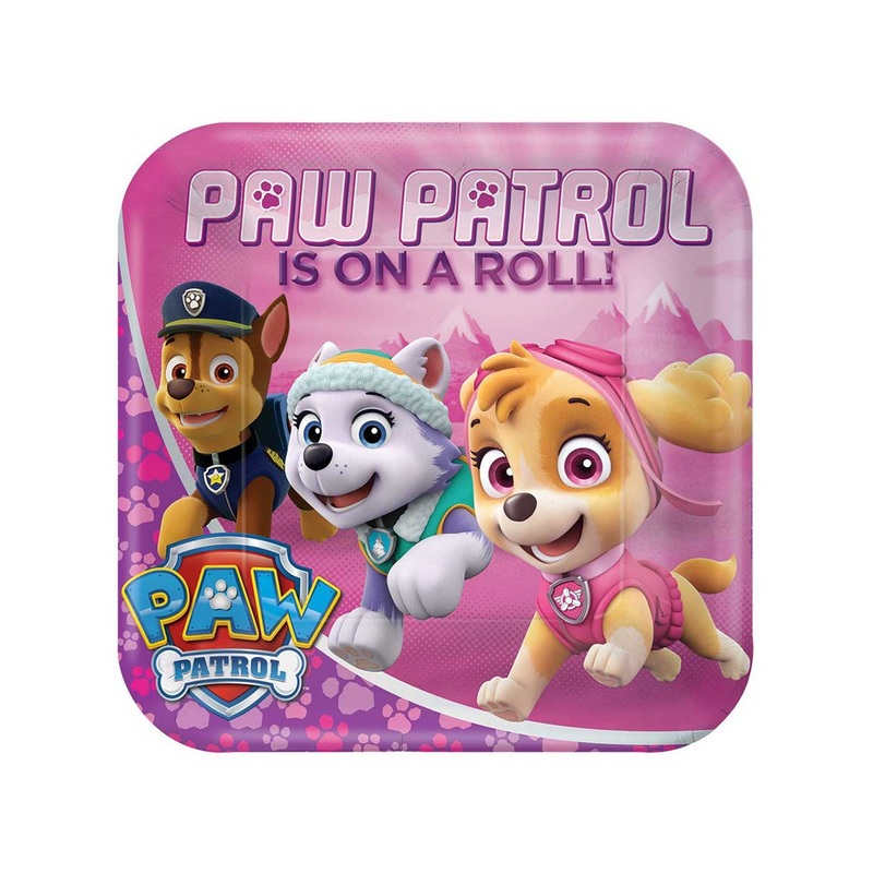 Paw Patrol Pink 8 Pack Large 23cm Paper Plates