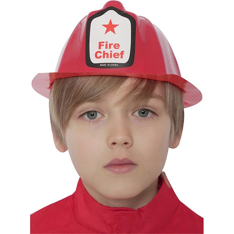 Fire Chief Kids Red Costume Hat