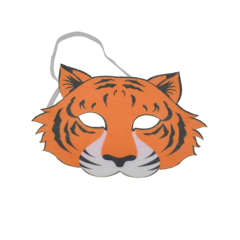 Basic Felt Fabric Tiger Mask Costume Accessory