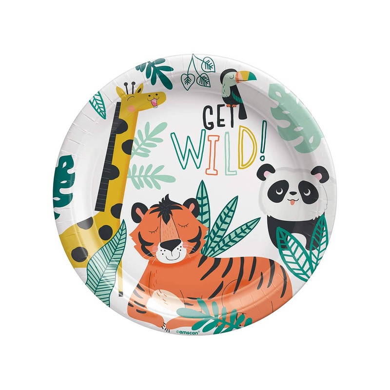 Lets Get Wild 8 Pack Large 23cm Paper Plates