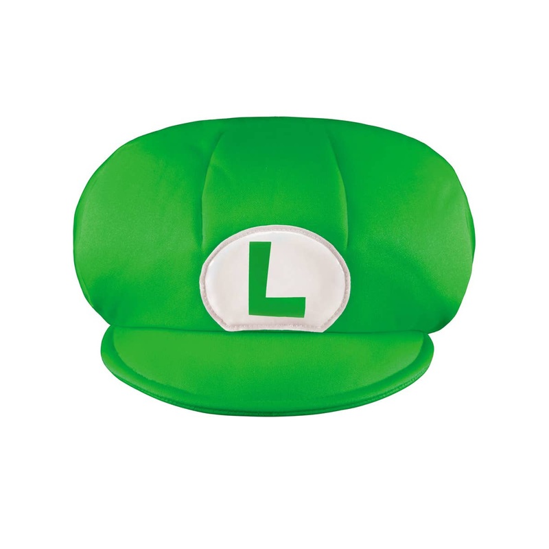 Mario Brothers Kids Plush Green Luigi Costume Hat