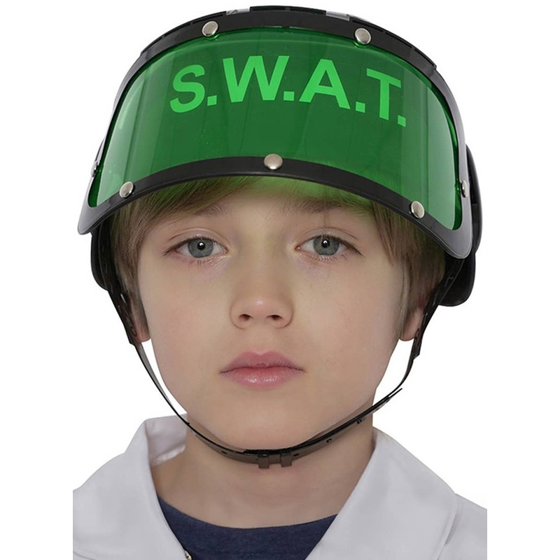 SWAT Kids Black Police Costume Helmet