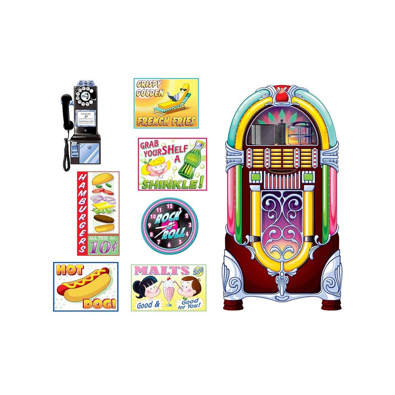 50s Soda Shop and Jukebox Cut Outs Decoration