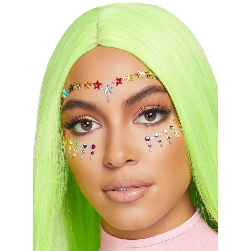 Jovi Rainbow Star Face Jewels Costume Accessory