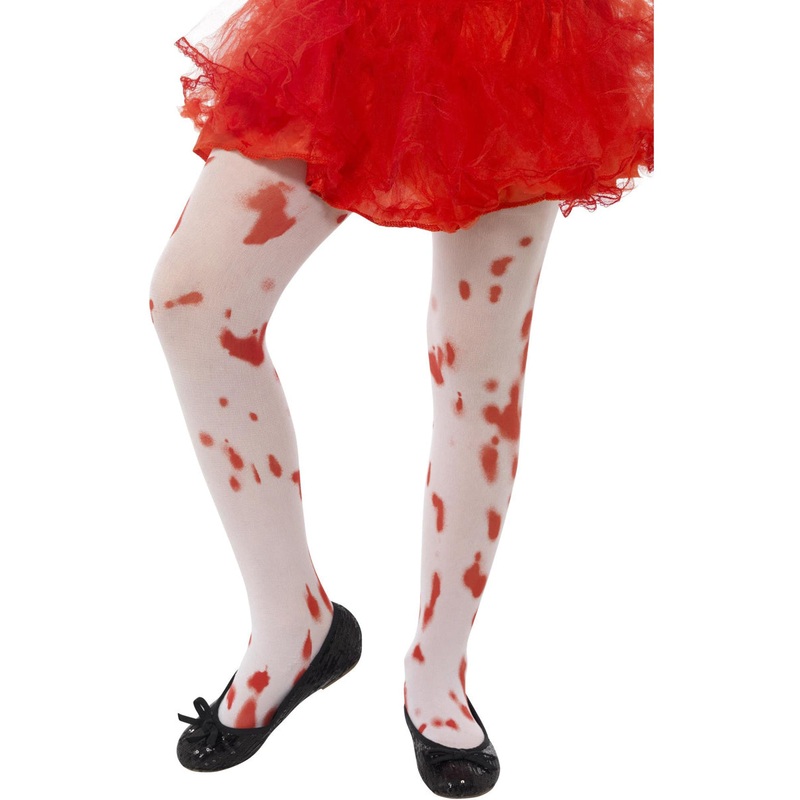 Zombie Blood Splattered Girls White Halloween Stockings