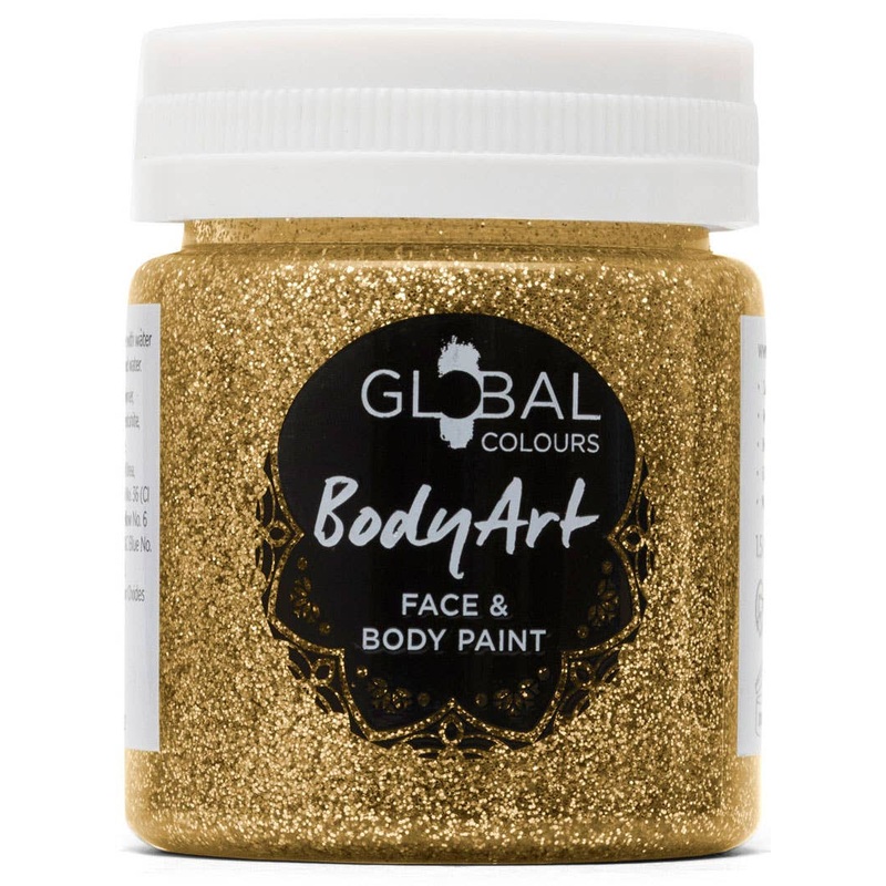 Global Colours 45ml Gold Glitter Face and Body Paint