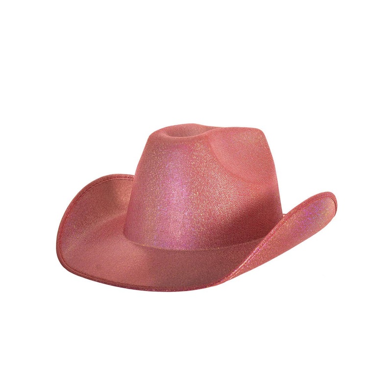 Rose Pink Holographic Dot Cowgirl Hat