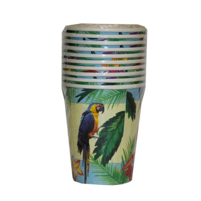 Hawaiian Parrot Party Cups – 10 Pack
