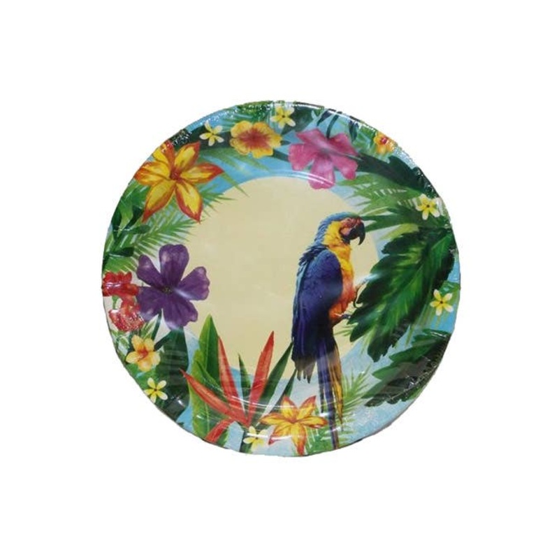 Hawaiian Parrot Party Plates – 10 Pack
