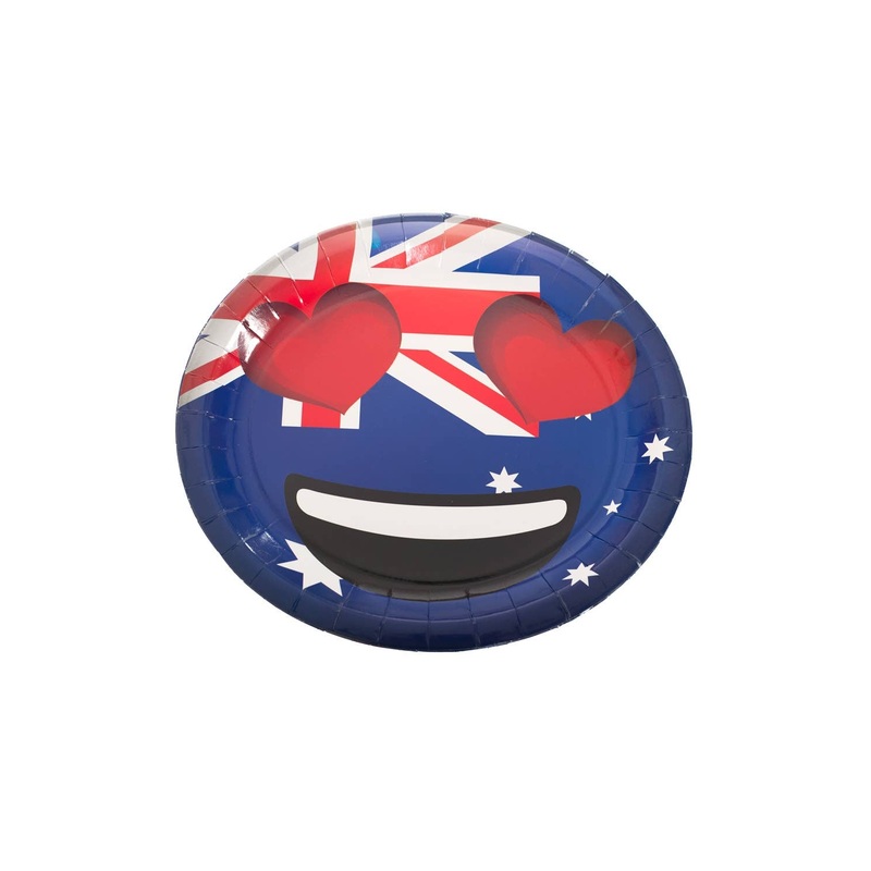 Heart Eyes Emoji Oval Aussie Party Plates – 6 Pack
