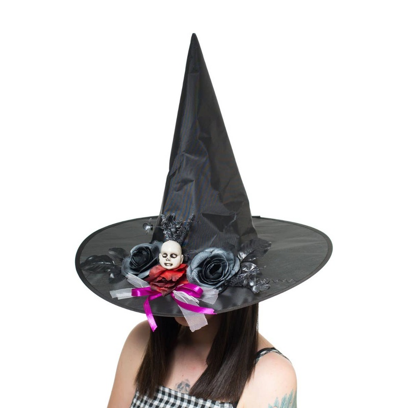 Haunting Black Halloween Witch Costume Hat