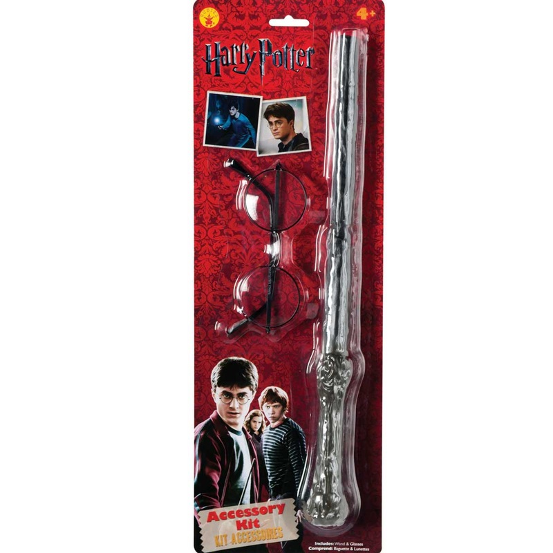 Wand and Glasses Harry Potter Costume Accessory Kit