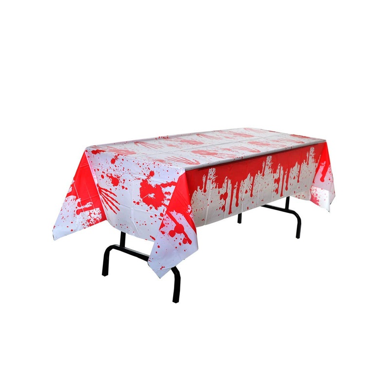 Blood Splattered Plastic Halloween Table Cover