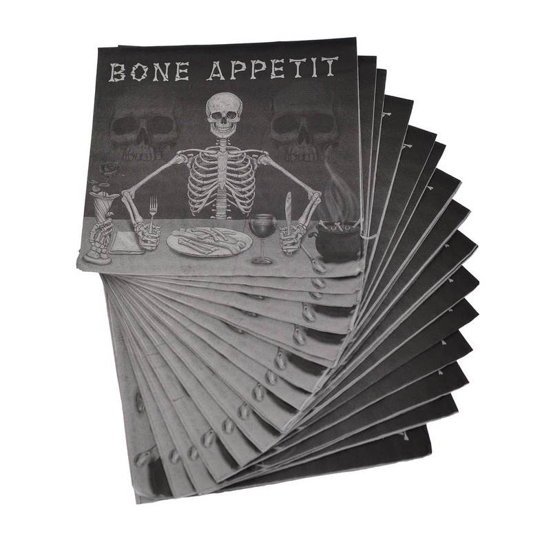 Bone Appetit Halloween Skeleton Napkins – 16 Pack