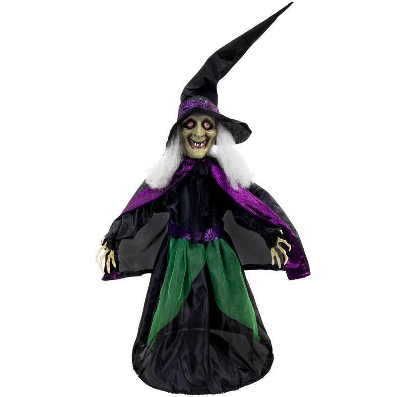 Wicked Witch Halloween Decoration with Lights and Sound