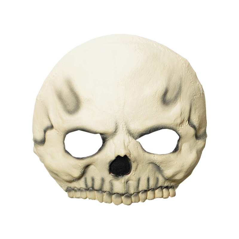 Bone White Half Face Skeleton Latex Halloween Mask