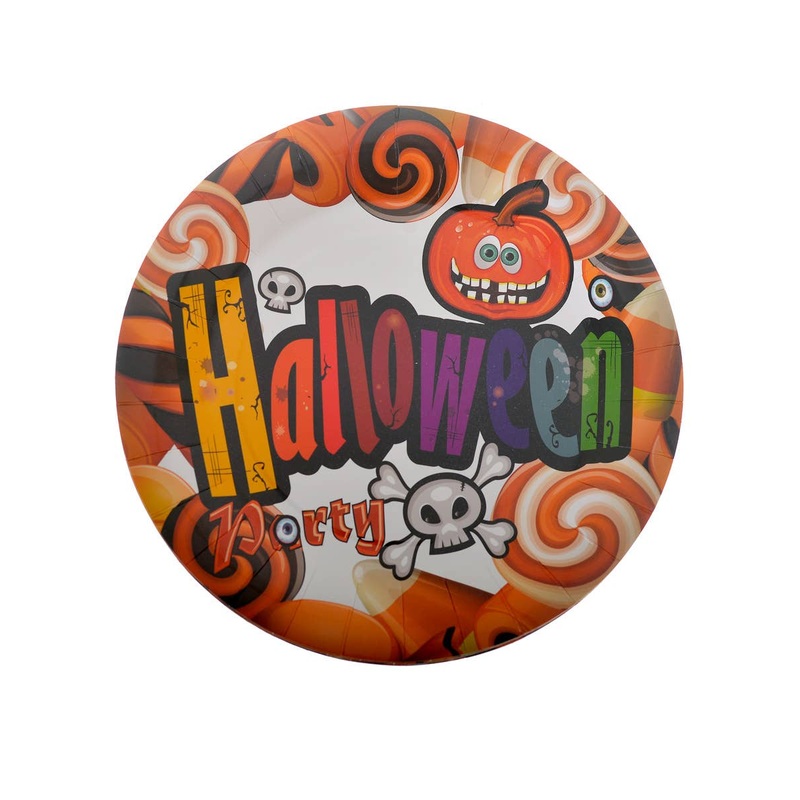 Halloween Party Orange Paper Plates – 6 Pack
