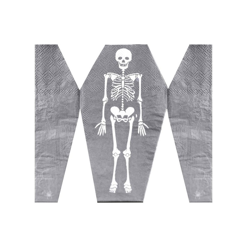 Skeleton Coffin 16 Pack Halloween Lunch Napkins