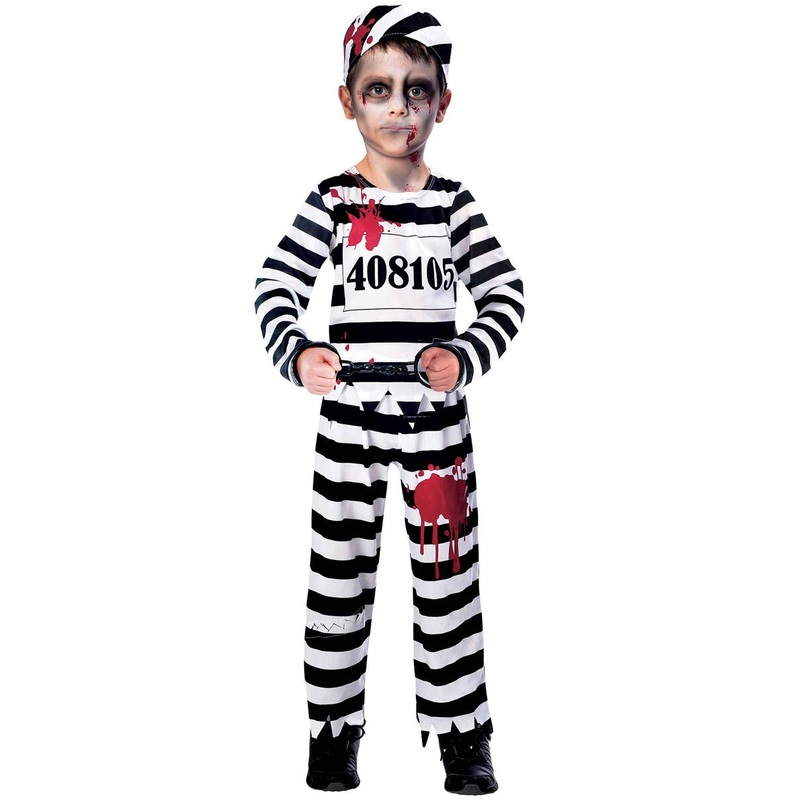 Zombie Convict Boys Halloween Costume 5-6