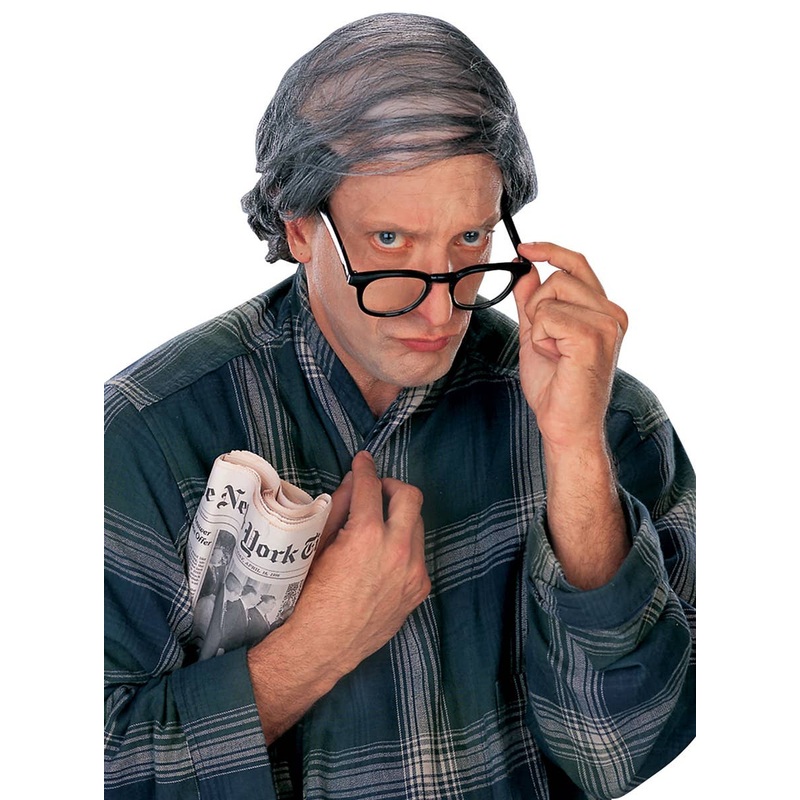 Funny Grey Old Man Combover Costume Wig