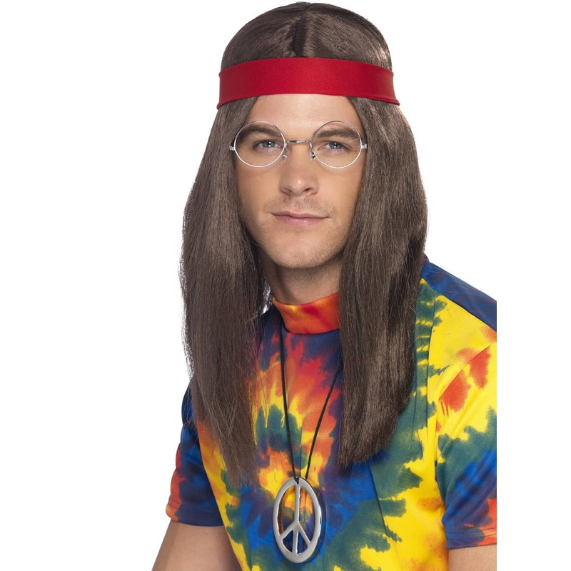 Groovy 70s Wig & Hippy Mens Kit