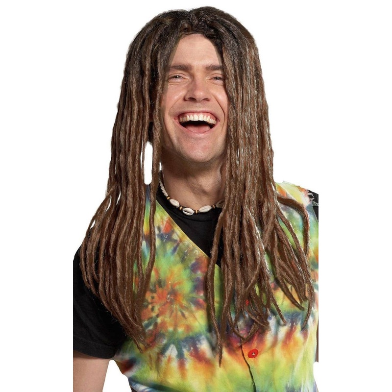 Groovy Long Brown Rasta Dreadlocks Wig