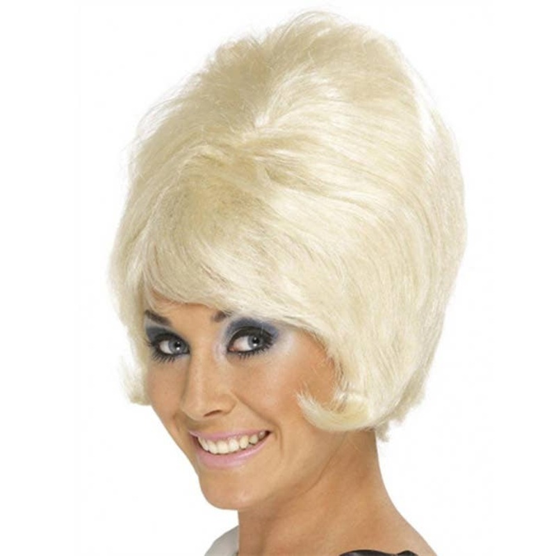 Groovy Womens 1960s Blonde Beehive Wig