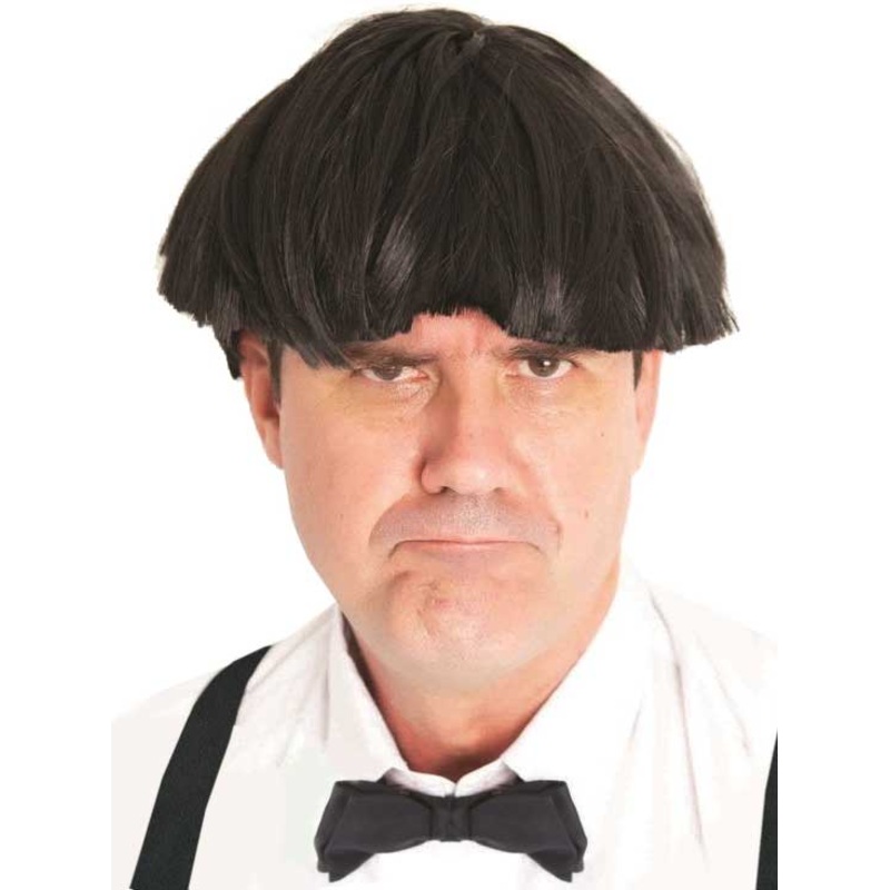 Grumpy Stooge Mens Black Costume Wig