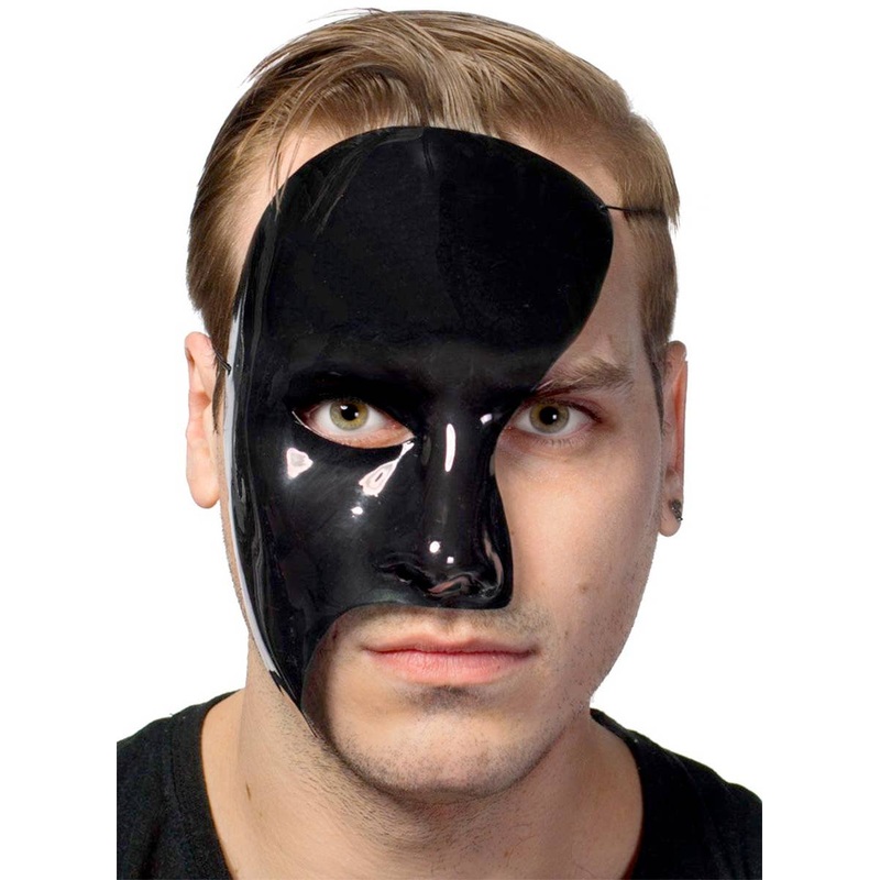 Half Face Black Phantom of the Opera Masquerade Mask