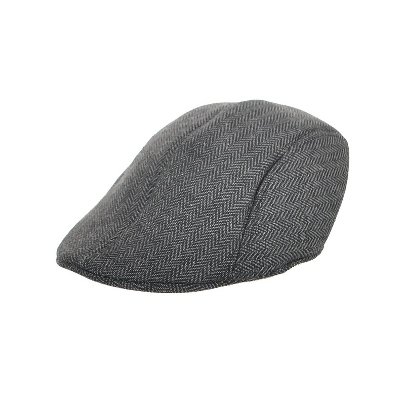 Woollen Grey Vintage Look Flat Cap Costume Hat