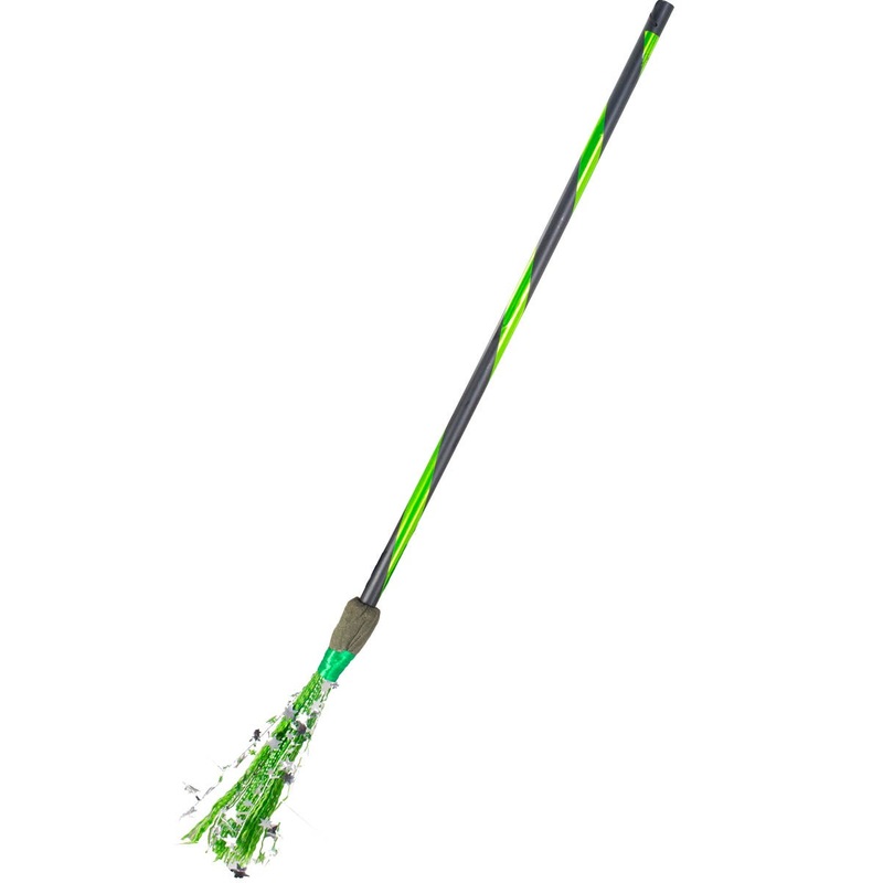 Bewitching Green and Black Witch Broomstick Halloween Accessory