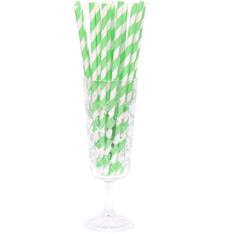Shamrock Green and White Stripe 50 Pack Paper Straws