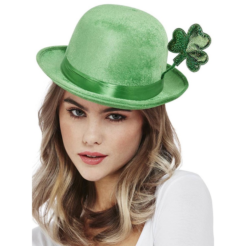 St Patrick’s Day Lucky Clover Green Bowler Costume Hat