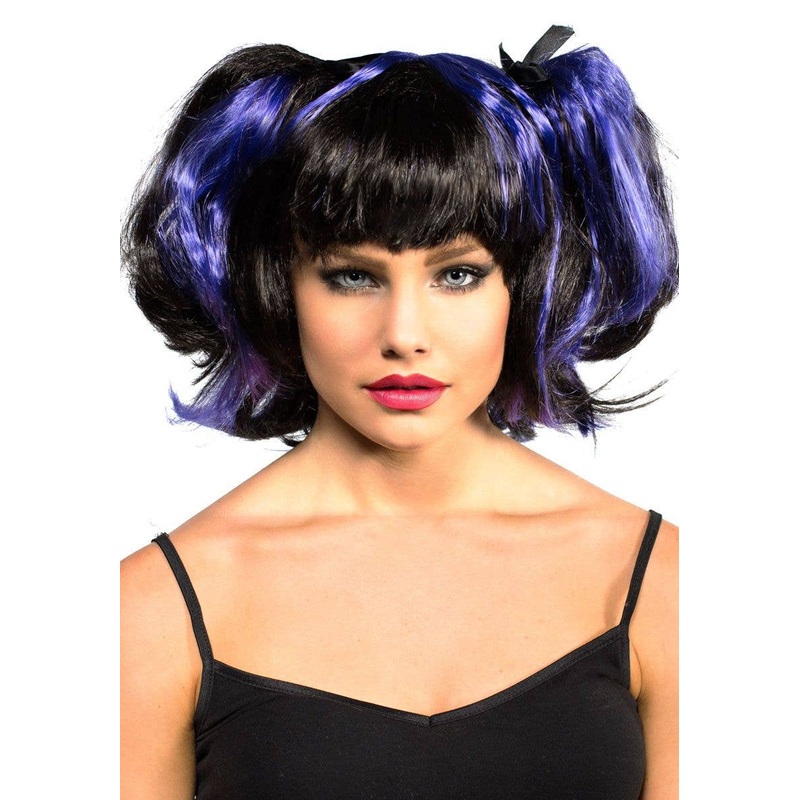Deluxe Black and Purple Gothic Bad Fairy Wig