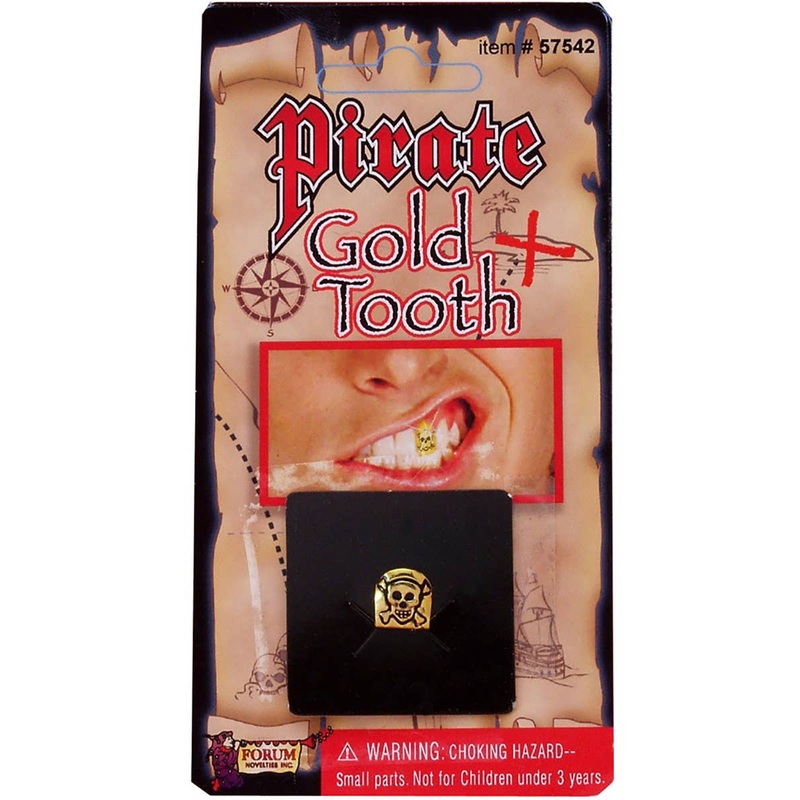 Fake Gold Pirate Tooth Special Effects Costume Accessory